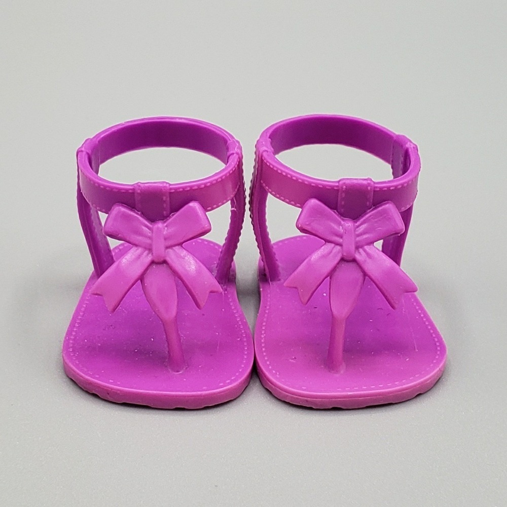 Baby Alive Purple ish Pink Sandals With‎ Bow Replacement Doll Shoes